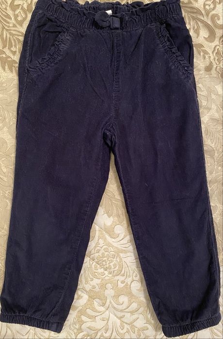 Pantaloni groși flaușați pentru copii, marca Gap, 3 ani, bleumarin