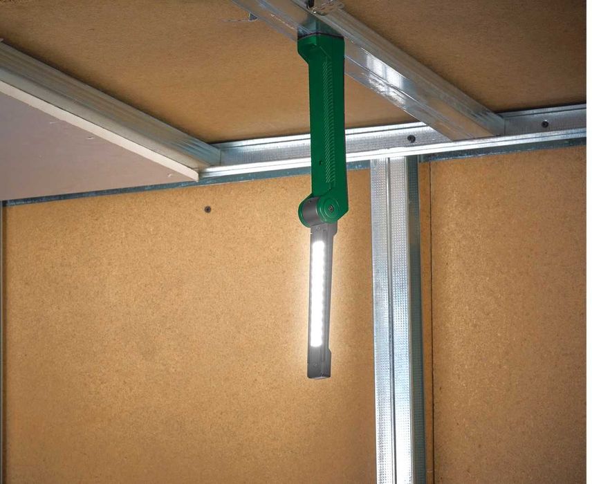 Lampă de lucru cu acumulator, cu LED COB, 2 trepte +lumina front, noua