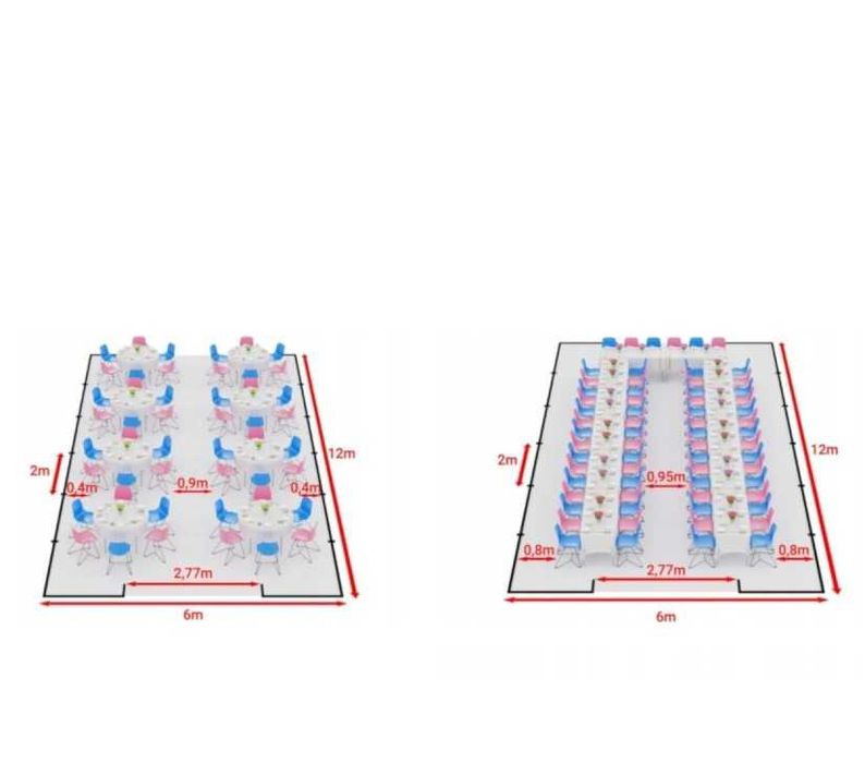 Cort 6x12 M,Profesional,Cadru metalic stabil,Prelata