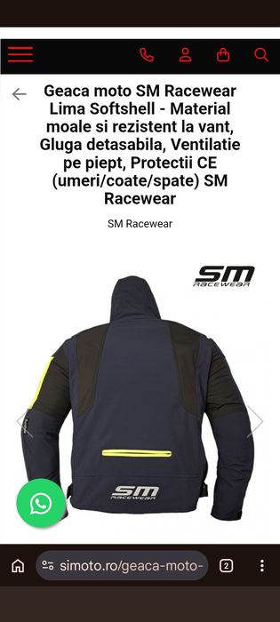 Geaca moto nouă cu protecție