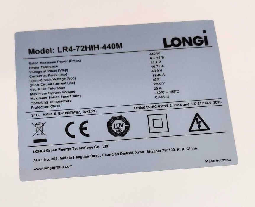 Фотоволтаични панели Longi LR4-72HIH-440M