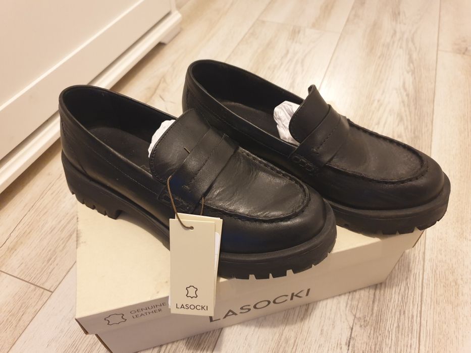 Mocasini/Pantofi negri noi piele naturala Lasocki