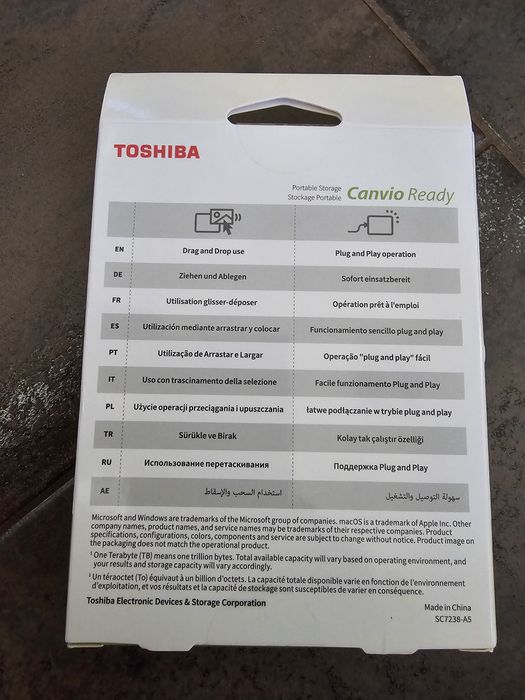 Hard Disk extern TOSHIBA Canvio Ready, 1TB, USB 3.2 Gen 1, negru