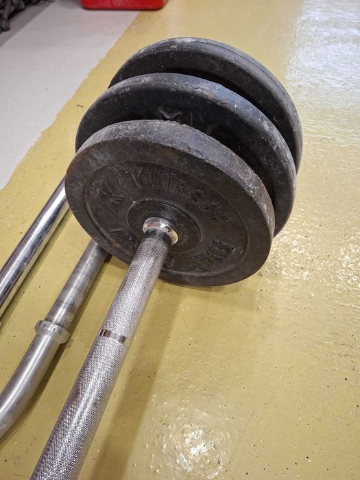 Set fitness complet – bancă multifuncțională + haltere + greutăți – 500 lei
