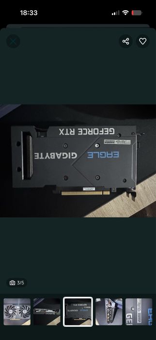 Placa video gigabyteRTX 3050 8gb OC