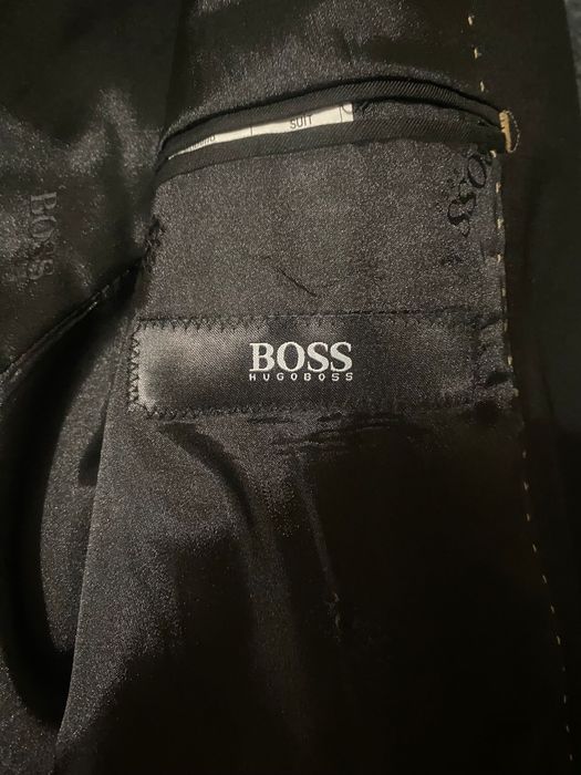 Sacou Hugo Boss - negru, mărimea 52 (L/XL) lână 100% Super 160’s