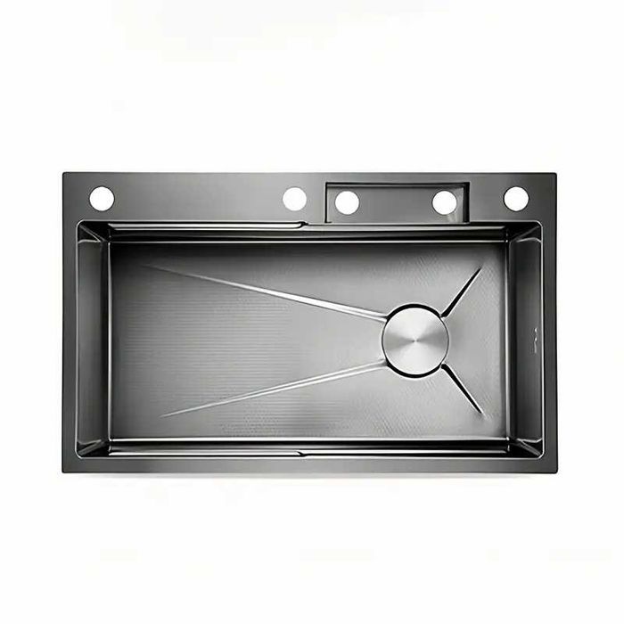 Голяма Кухненска мивка с много функции и аксесоари 68 х 46см Сива