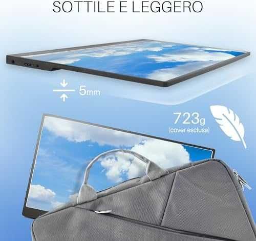 Нов Atlantis 16-инчов преносим монитор 1080P Full HD 1920x1080 HDMI...