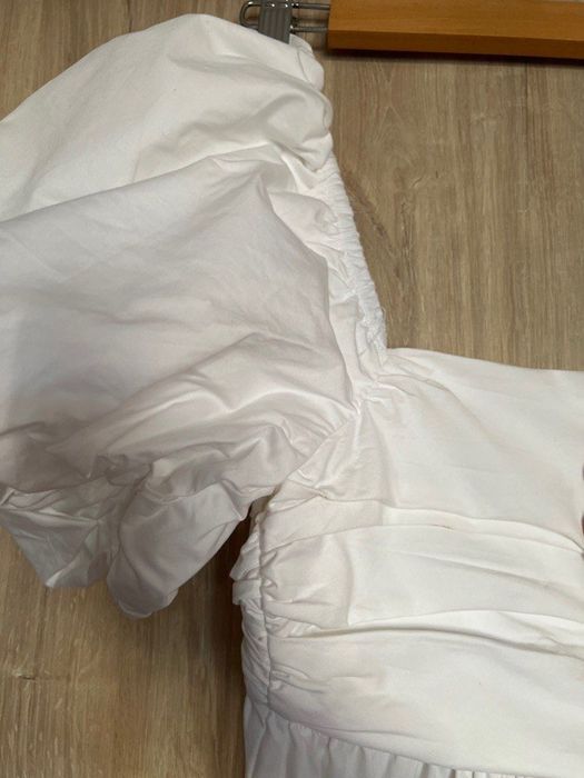 Zara Rochie lunga maxi alba din bumbac