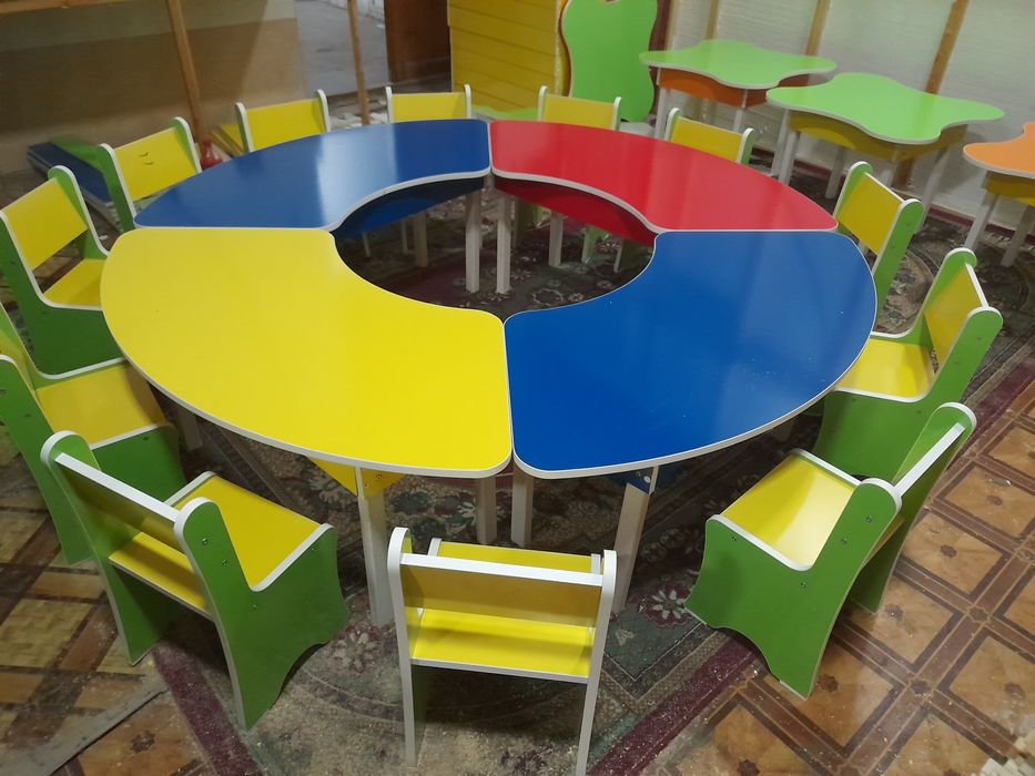 Болалар богчалари учун 12уринли стол,стул