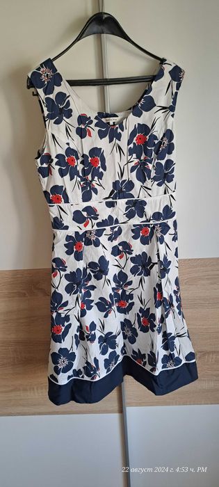 Памучна рокля на цветя, еластична рокля XL/XXL