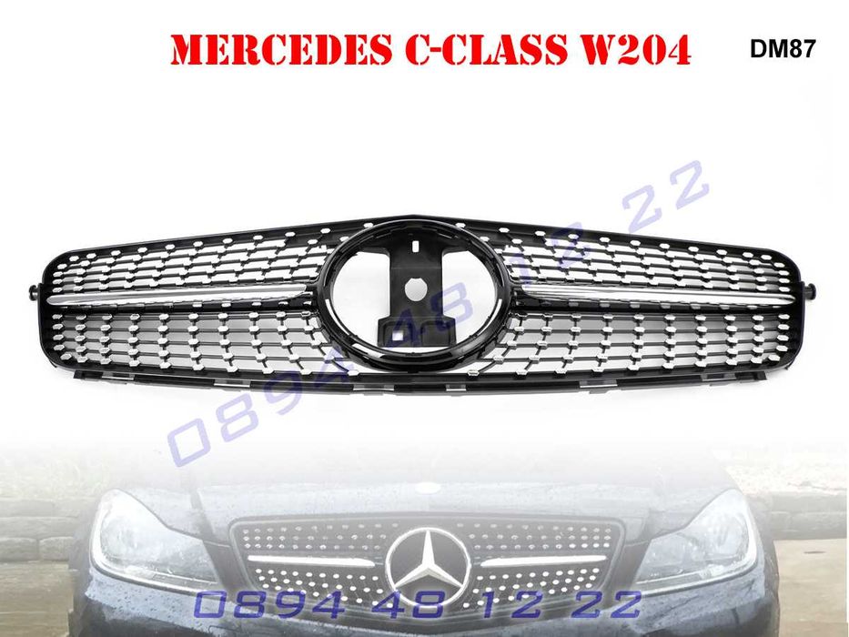 Предна Решетка Диамант Mercedes C W204 Мерцедес Ц В204 07-14