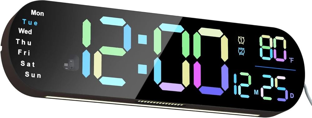 RGB Smart Настенные LED часы с таймером и пультом. Девор LED СОАТ