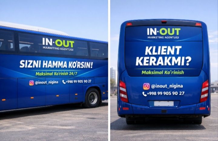 Наружная реклама/Ташки реклама/Tashqi reklama/Автобусда реклама