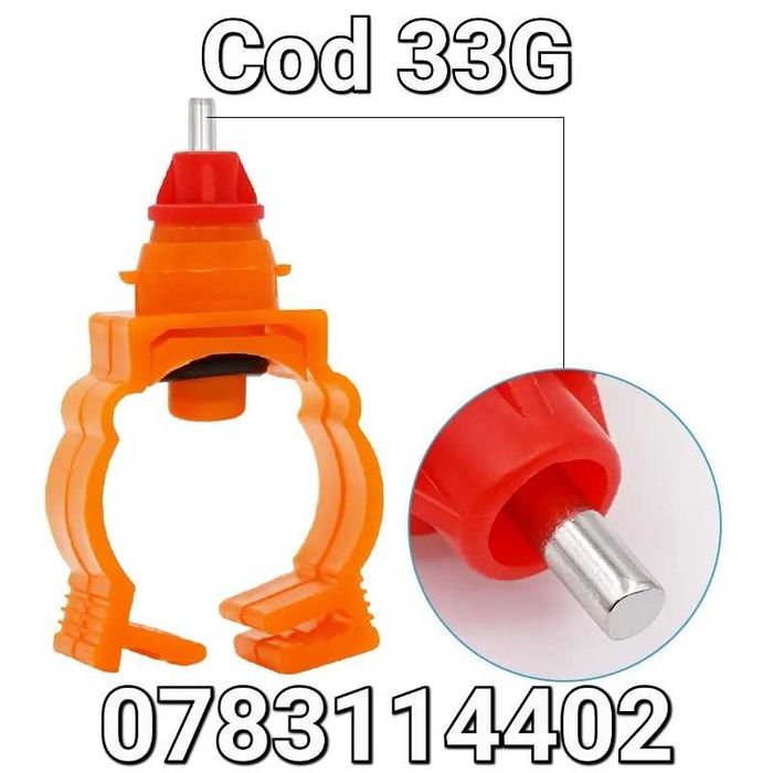 Niplu-Adapatori gaini pui curci fazani pt teava/conducta de 25mm - 33G