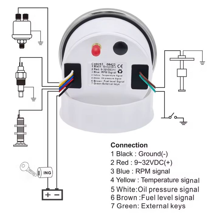 Ceas indicator vitezometru bord turometru moto, cross, atv, barca