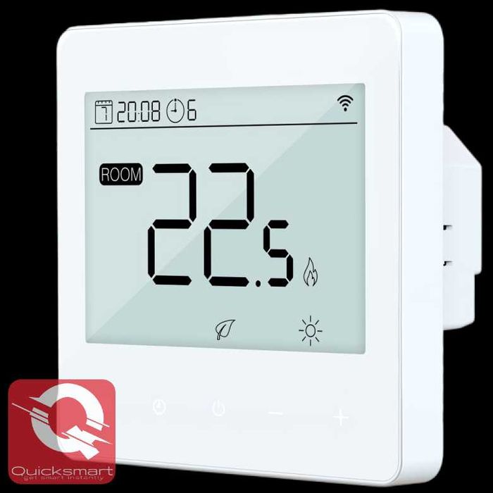 Automatizare Incalzire Pardoseala Q10, 4 Termostat cu fir Q40, Alb