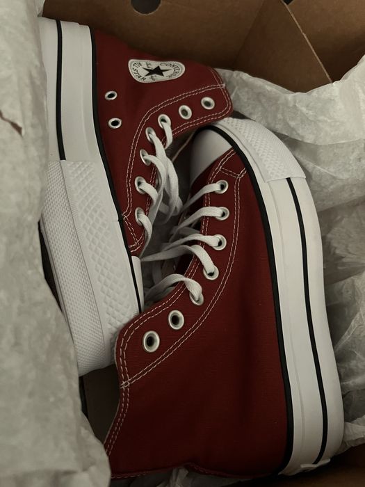 CONVERSE оригинал на платформе бордовые