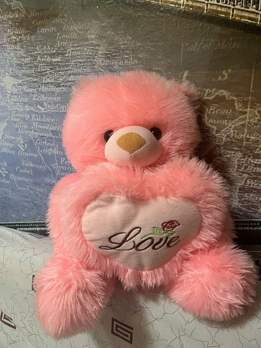 Мягки большой медведь ( розового цвета )