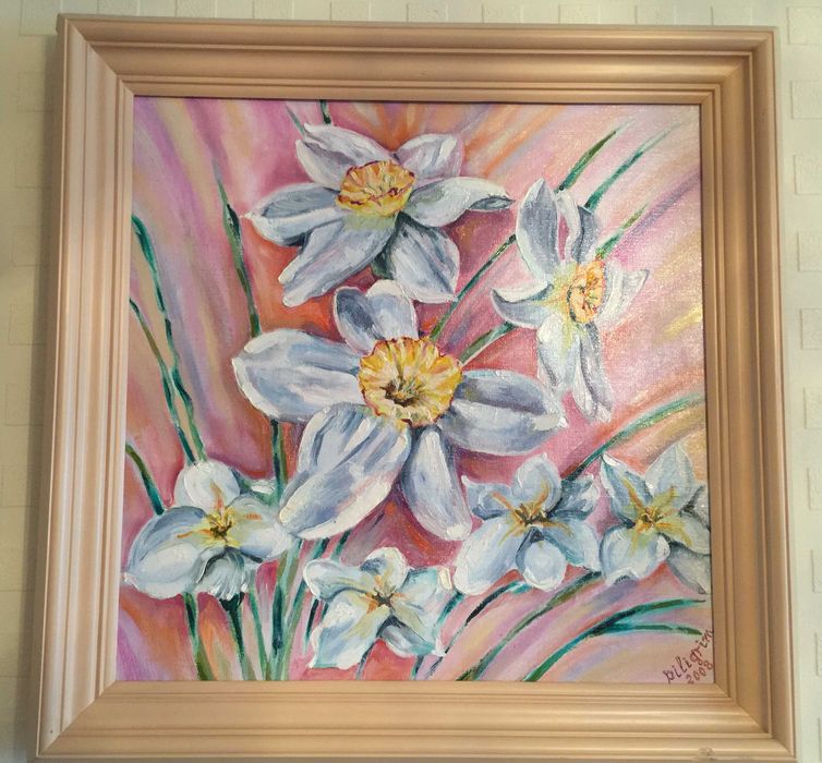 Картина "НАРЦИССЫ". Масло.