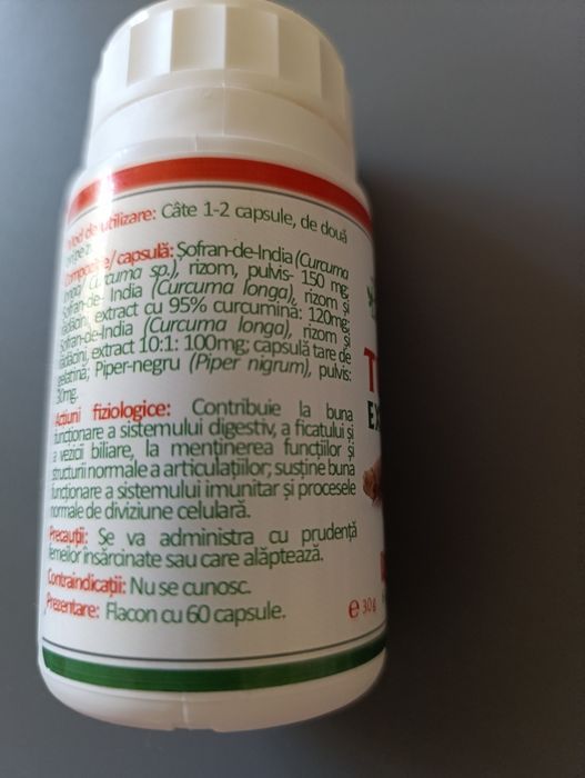 Luteină și zeaxantină, Turmeric Forte, supliment alimentar, 60 cps, toate expiră în  2027