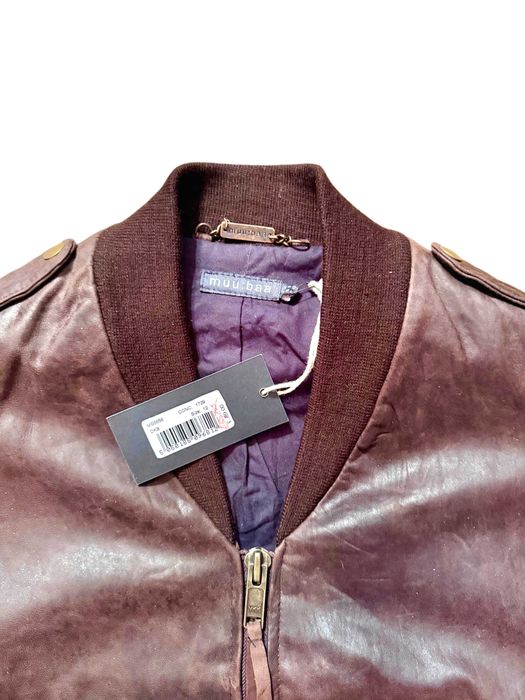 MUUBAA Cropped Ново Дамско Кожено яке Кафяво UK 12 Medium