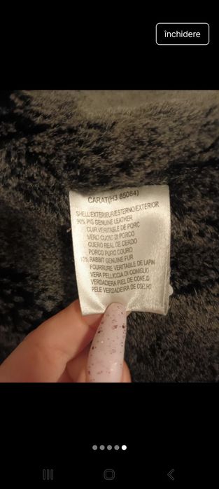 Palton piele naturala imblanit Casa Derhy Paris, marimea L