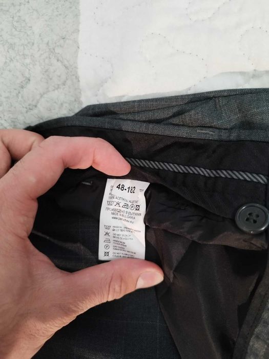 Мъжки официален костюм Paruchev /сиво каре/ размер S