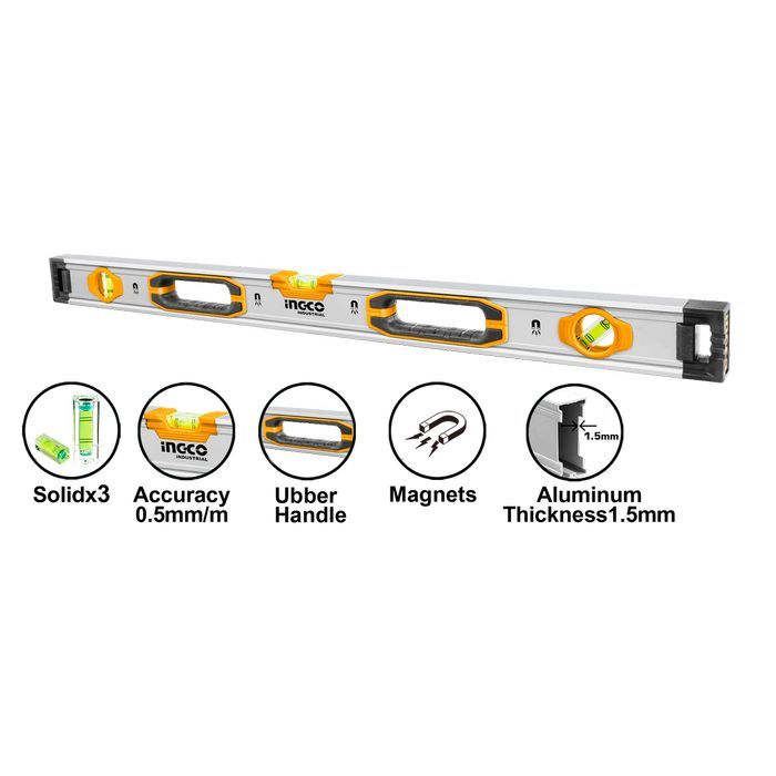 Nivela boloboc din aluminiu solid 100cm ingco