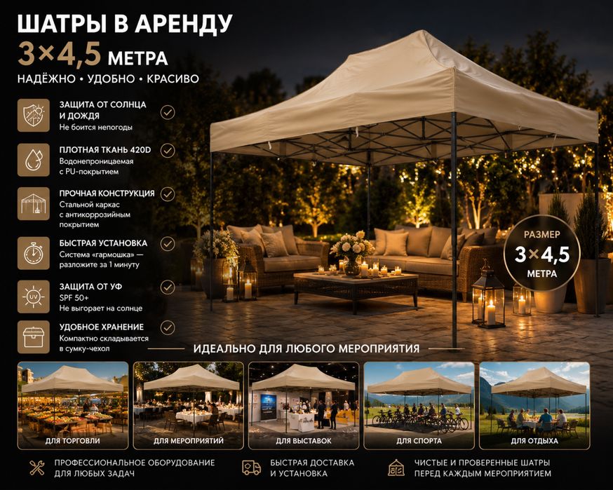 Профессиональные шатры в аренду
