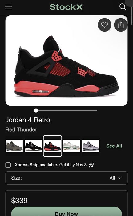 Jordan 4 red thunder