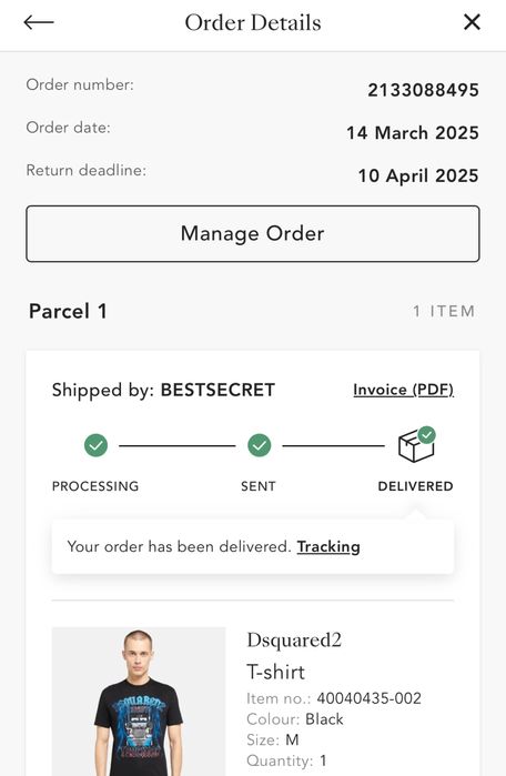 Чисто нова мъжка тениска Dsquared