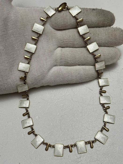COLIER ARGINT Aurit 925 + Email - By Volmer Bahner - Denmark - 1950-60