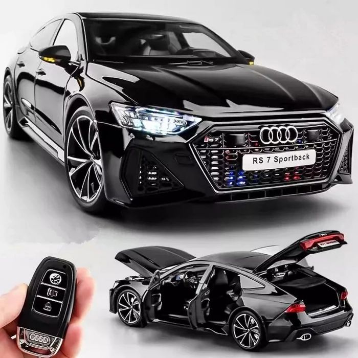 Метална кола 1:18 Audi RS7 с дистанционно за светлини и звукови ефекти