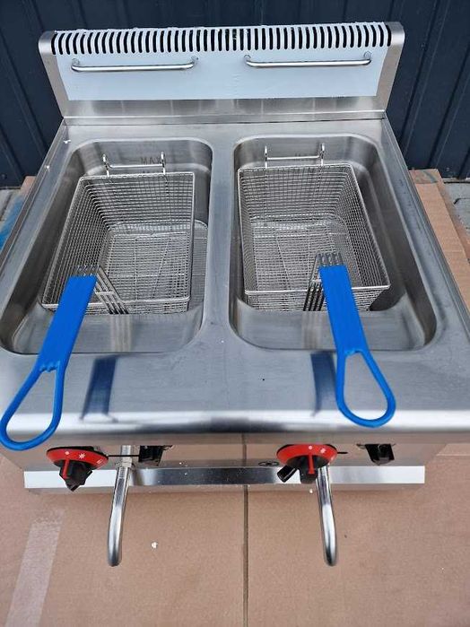 Friteuză pe gaz GPL dublă 15L+15L NOUA cu robineti