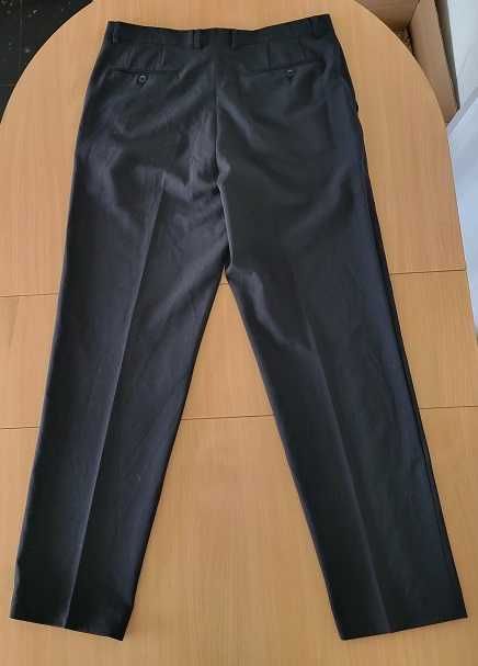 Pantaloni stofa 43% lână bărbați Rosner negru L-XL 96cm