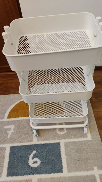 Cărucior depozitare multifuncțional cu 3 niveluri