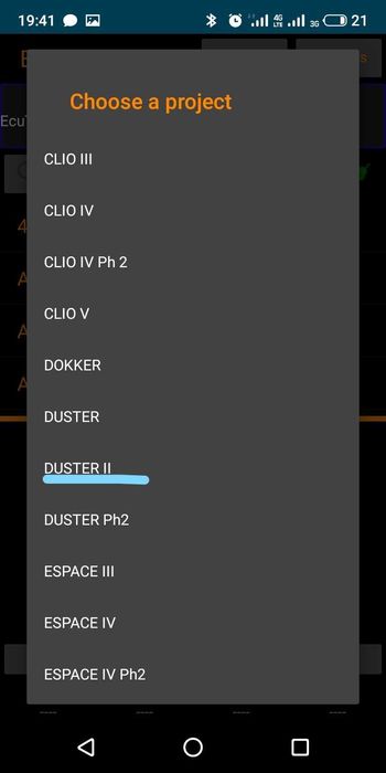 Tester bluetooth Dacia Renault Nissan Android EcuTweaker service reset