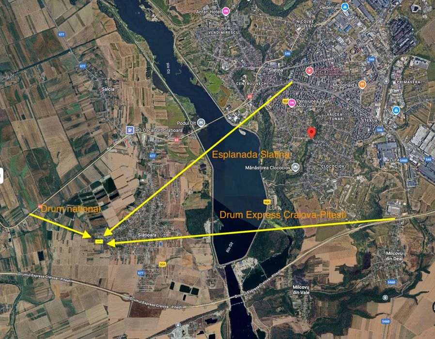 Teren intravilan în Slătioara lângă Slatina și râul Olt - 3.250 m2