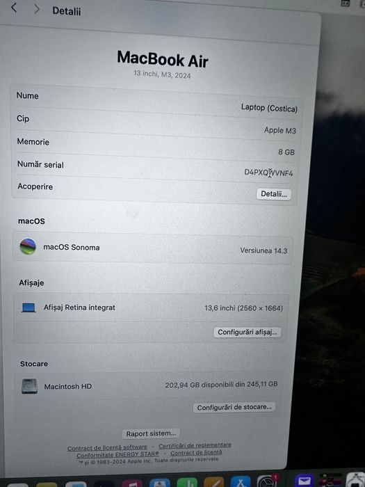 MacBook air 13 M 3 2024