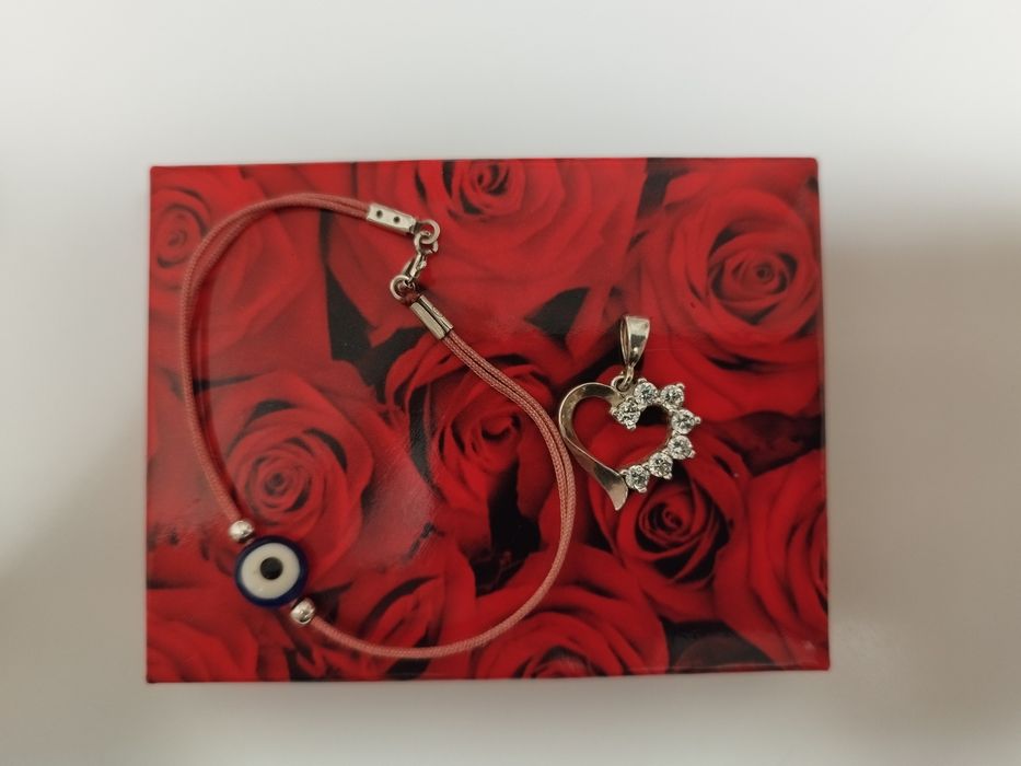 Сребърни комплекти, колие Swarovski, гривна