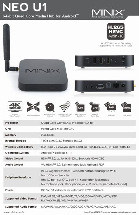 Minix Neo U1 / телевизор/ смарт тв / smart tv