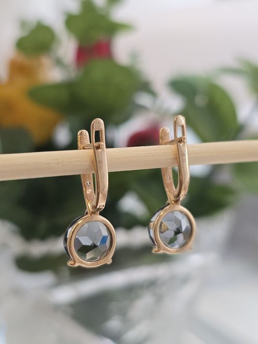 Набор золотой комплект серьги кольцо