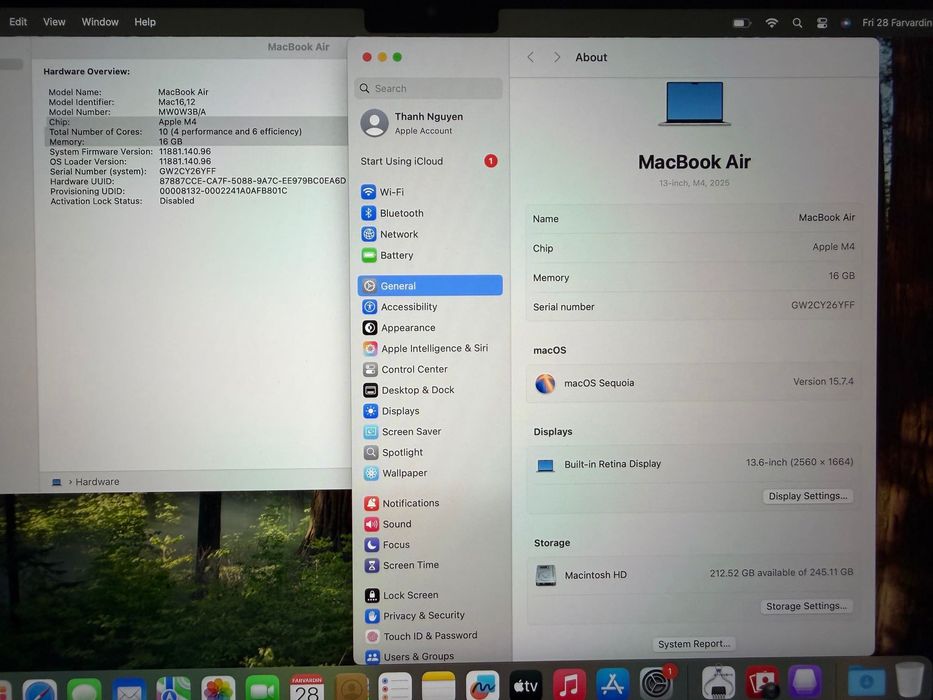 MacBook Air 13" M4 Chip 10-CPU, 8-GPU, 16GB RAM, 256GB SSD В ГАРАНЦИЯ