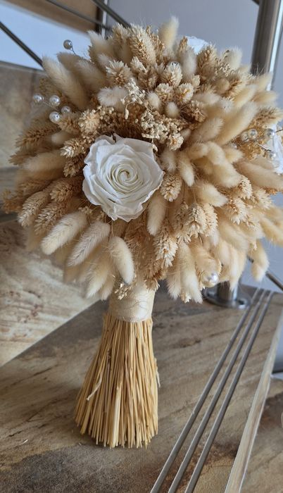 Buchet mireasa flori criogenate