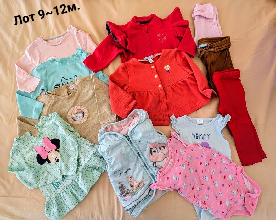 Бебешки дрехи за момиче 3,6,9,12,18 месеца