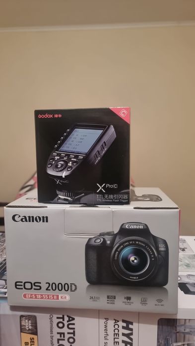 DSLR фотоапарат Canon EOS 2000D, в оригинална опаковка