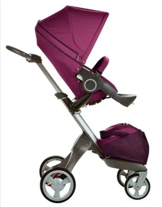 Carucior 3 in 1 Stokke Xplory pentru bebelusi, violet mov, landou, scoica, carut, umbrela, geanta, stare buna! Nou, a fost 4000lei!