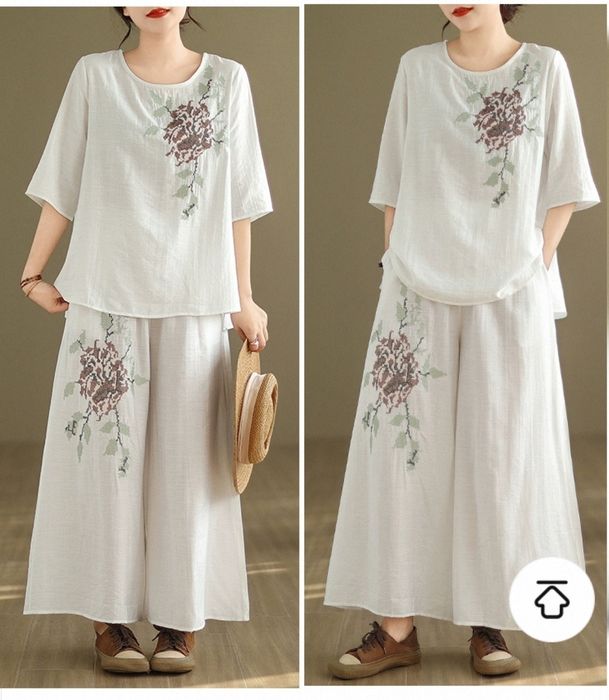 Брючная кофта материал х/б+лёнь