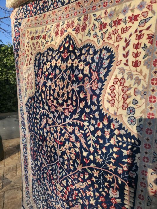 Covor persan stil Kirman țesut manual 197x140 cm – Lână pe bumbac